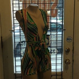 Print Romper with belt